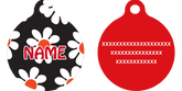 Black Daisy HD Dog ID Tag